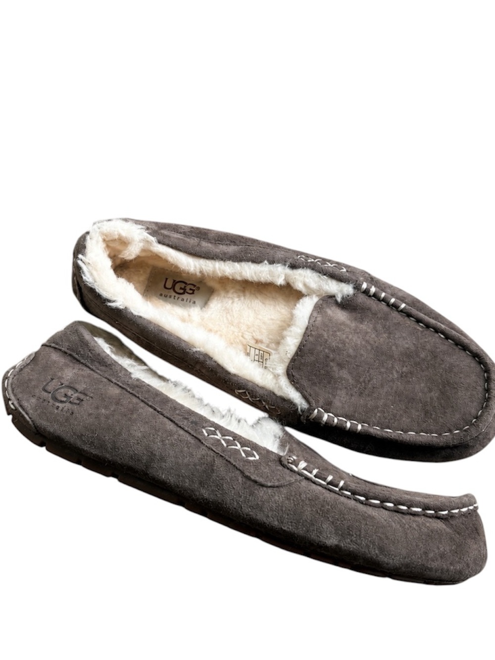 Ugg Ansley moccasin slipper shoes suede dark brown size 9 women slip on
